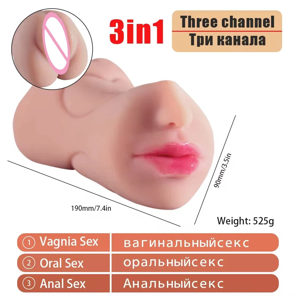 3 IN 1 Artificial Vagina Masturbator Cup