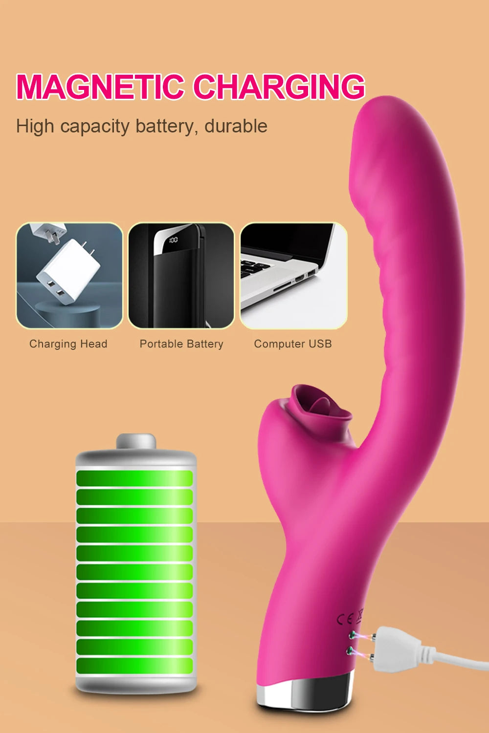 Tongue Licking Vibrator 2 In 1 Dildo