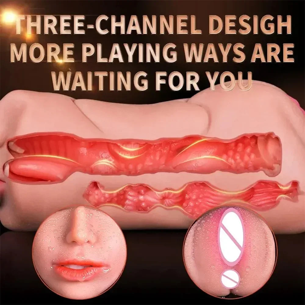 3 IN 1 Artificial Vagina Masturbator Cup