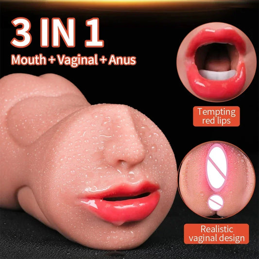 3 IN 1 Artificial Vagina Masturbator Cup