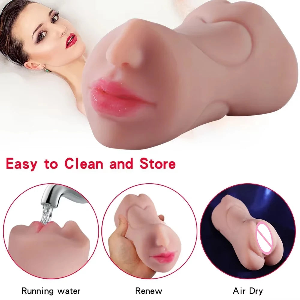 3 IN 1 Artificial Vagina Masturbator Cup