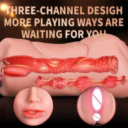 3 IN 1 Artificial Vagina Masturbator Cup